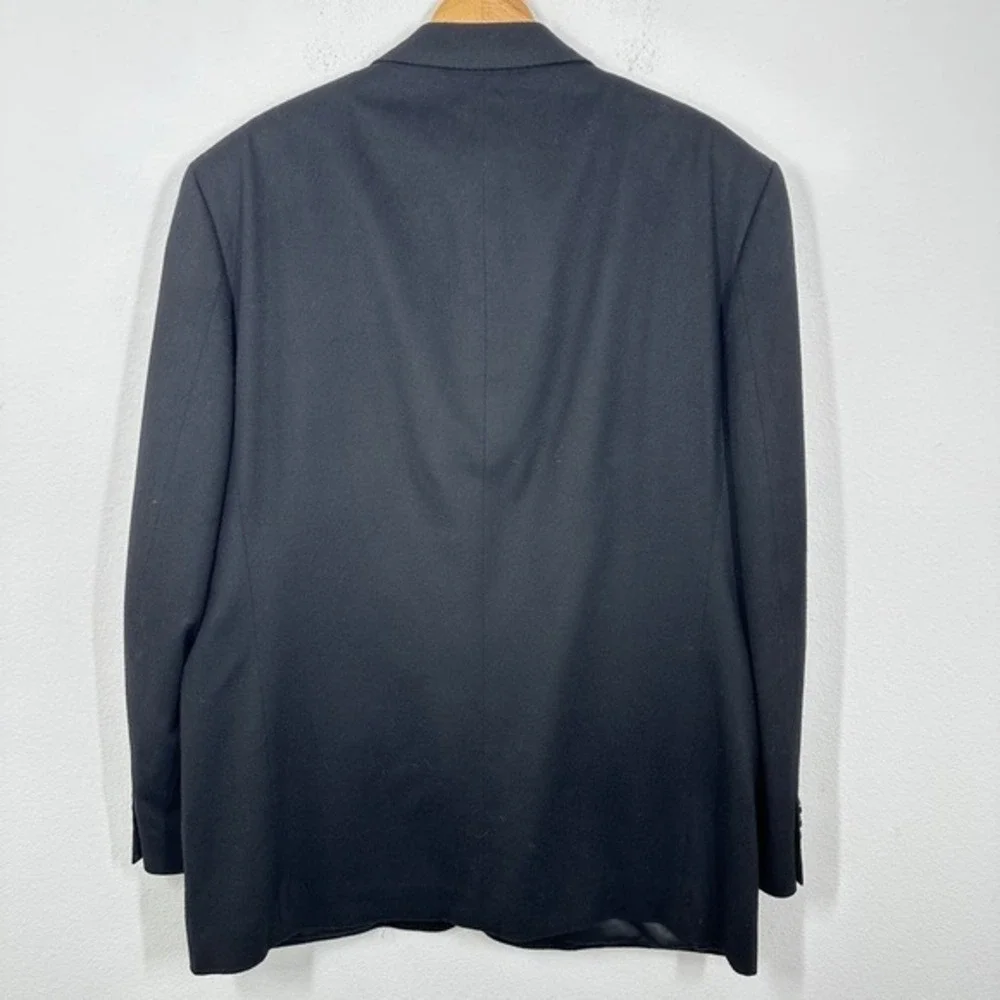 Black 100% Pure Cashmere Classic Sport Coat Blazer Jacket Men's 44R Andrew Fezza